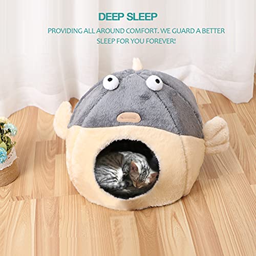 Cat Beds for Indoor Cats (L 16.5'' / Grey)