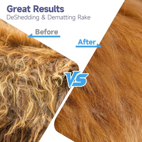 Dog Brush for Shedding & Dematting (Natural Brown And Silver)