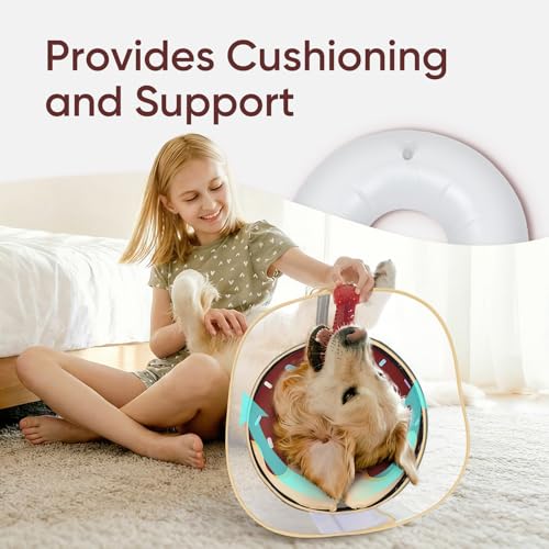 Raised Inflatable Dog Cone After Surgery (DonutBrown / XL（(Neck 14"-18")）)