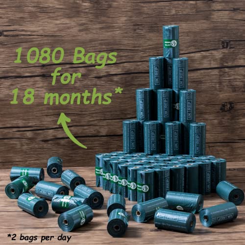Poop Bags for Dog Waste (Deep Green / 1 Count (Pack of 1080))
