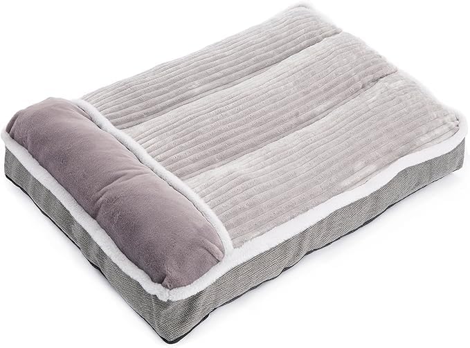 Dog Bed for Large Dogs (Gray / Medium:(30"L x 20"W x 3"Th))