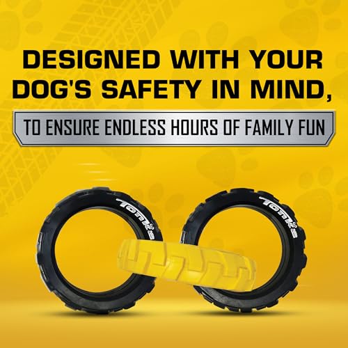 3 Ring Tug Outdoor Dog Toy (10.5 inch Rubber Flex Tread)