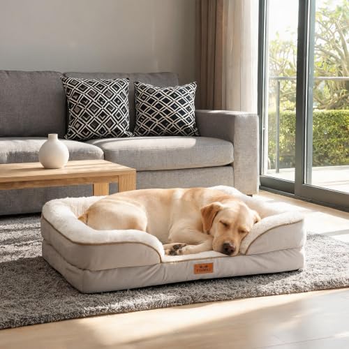 Orthopedic Extra Large Dog Bed (Beige / 44.0" L x 31.5" W x 7.5" Th)