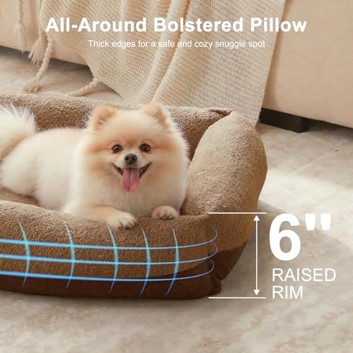 Washable Small Dog Bed (Brown / S(20"x19"x6”))