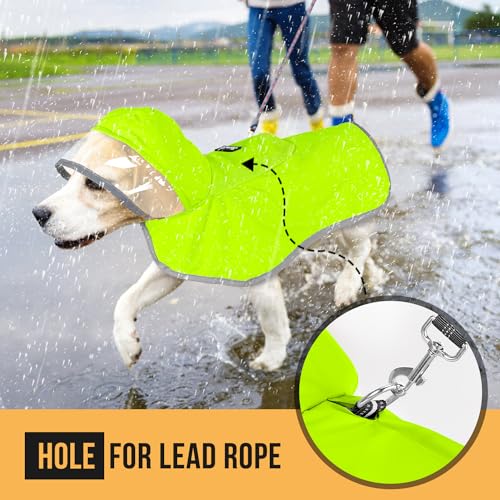 Dog Raincoat Waterproof Rain Jacket (Green / X-Small)