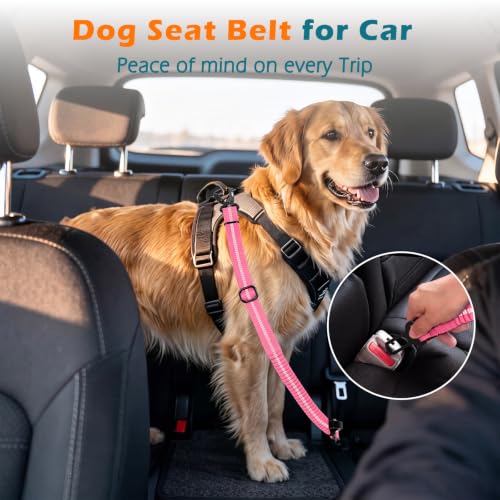 Dog Seat Belt for Car (Pink / 1 Pack)