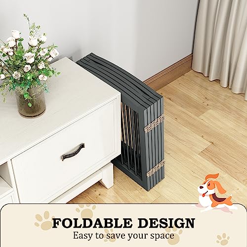 Freestanding Pet Gates with Walk Through Door (6 Panel 24" / Gray)