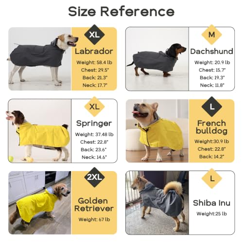 Waterproof Dog Raincoat with Hood (Grey / Medium)