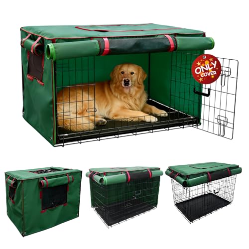 42 Inch Green Dog Crate Cover (42.0"L x 28.0"W x 30.0"H / Green)