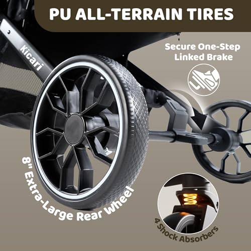 All Terrain Dog Stroller for Small to Medium Dogs (Vanilla Beige)