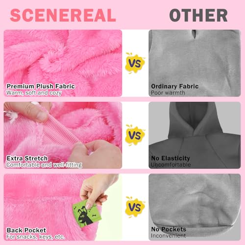 Fleece Dog Sweaters Hoodie for Small Medium Large Dogs Girls Boys (Medium / Rose red)