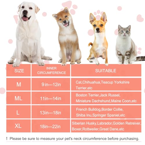Inflatable Dog Cone Collar for Large Medium Small Dogs (Orange / Medium Plus)