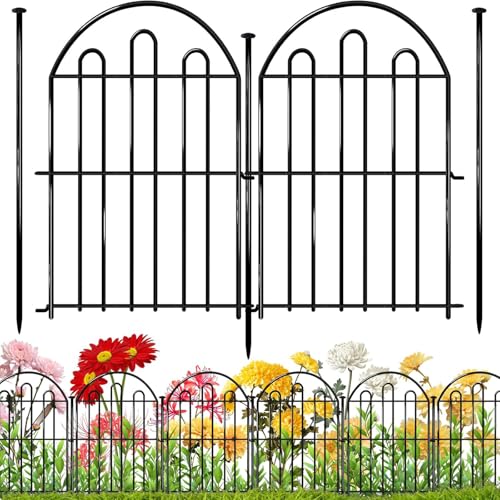 28ft in x 22in Decorative Garden Fence (Black / 26 Panels, 17 in (L) X 13 in (W))