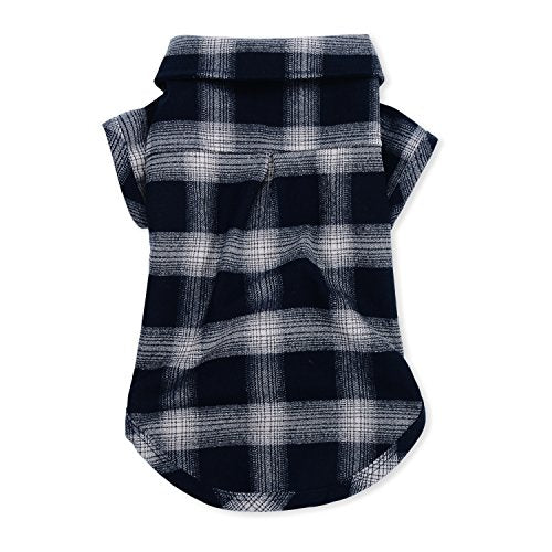Dog Shirt Pet Plaid Clothes T (5XL-(50~77lb)-Chest~35" / Blue)