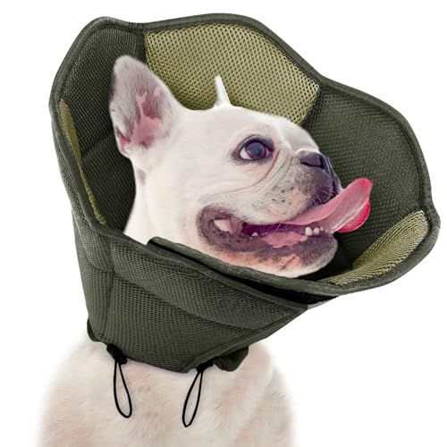 Dog Cones for Medium Dogs Soft Cone for Dogs to Stop Licking (Army Green / Medium)