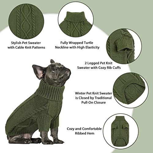 Small Dog Pullover Sweater for Medium Dogs Boy (Medium / Army Green)