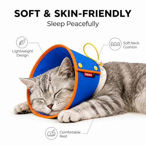 Soft Dog Cone Collar for Dogs & Cats (Blue / S)