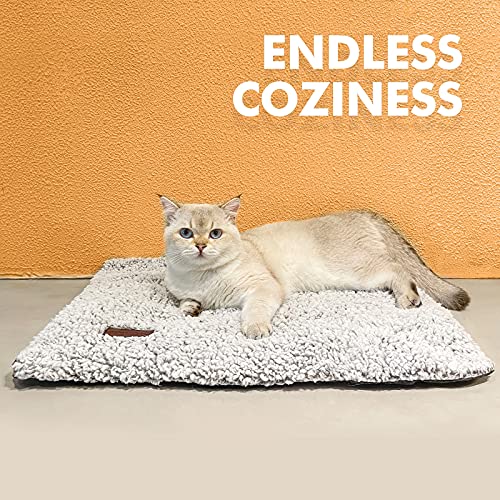 Self Warming Cat Bed Self Heating Cat Dog Mat Pet Pad Extra Warm (24.0"L x 18.0"W x 1.0"Th / A-Light Gray)