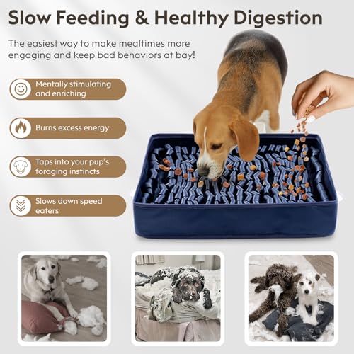Snuffle Mat for Dogs (Navy / 17" X 15")