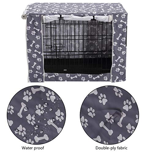 Dog Crate Cover Durable Polyester Pet Kennel Cover Universal Fit for Wire Dog Crate (24.0"L x 17.0"W x 19.0"H / Sky Gray)