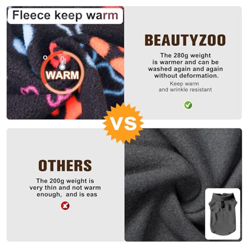 Small Dog Sweater Fleece Vest Winter Jacket (Small / BLACK PAW)
