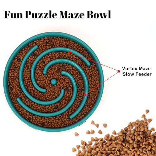 Green Slow Feeder Maze Puzzle Bowl (Large / H-green)