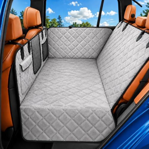 Truck Dog Seat Cover for Back Seat (Gray flannel / For Full Size Truck)