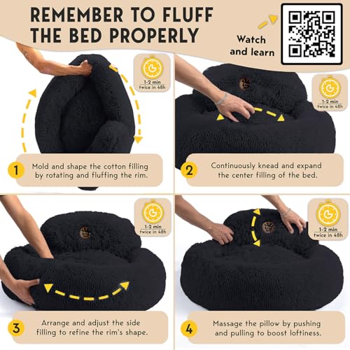 PetJett Large Dog Bed (Black / Large - 36”L x 36”W x 8”Th)