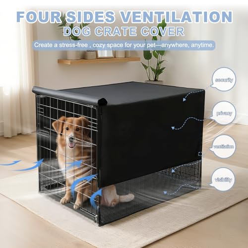 Breathable Dog Crate Cover (30"L x 19"W x 21"H / Black)