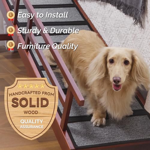 Dog Ramp for Bed or Couch (Mahogany / L-73.2"L x 16"W x 25"H)
