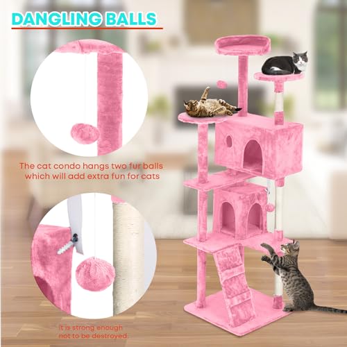 70" Cat Tree Tower (Pink)