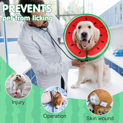 Dog Cone Collar Alternative After Surgery (Watermelon / XL(Neck:18"-21"))