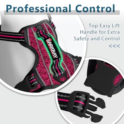 No Pull Dog Harness for Large Dogs (Large(Chest:24.5-32.5") / Pink/Black)