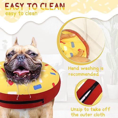 Inflatable Dog Cone Collar for Small Dogs Puppies Cats (Donut Yellow / XS(Neck 4"-7"))