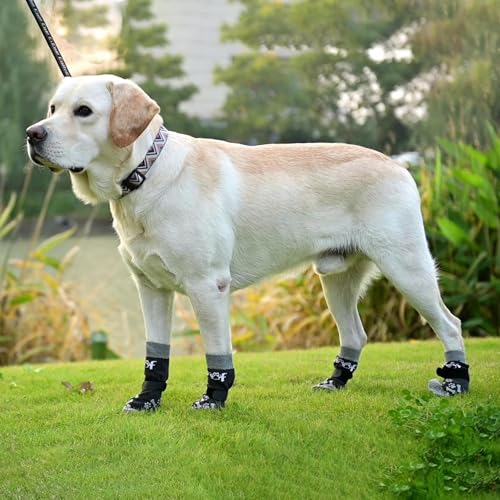 Dog Socks Shoes for Hot Pavement to Prevent Licking Paws (grey / X-Large (4 Pack))