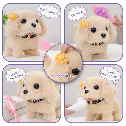 16 Pcs Robot Dog Toys for Girls (Purple and Pink)