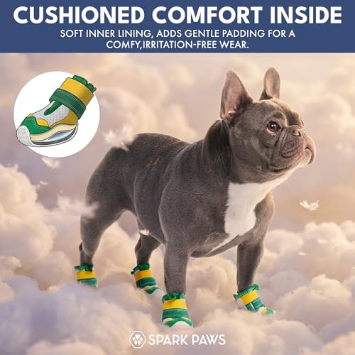 365 Dog Shoes (Green Yellow / Size 3: 2"x2.36"(W*L) (Pack of 4))