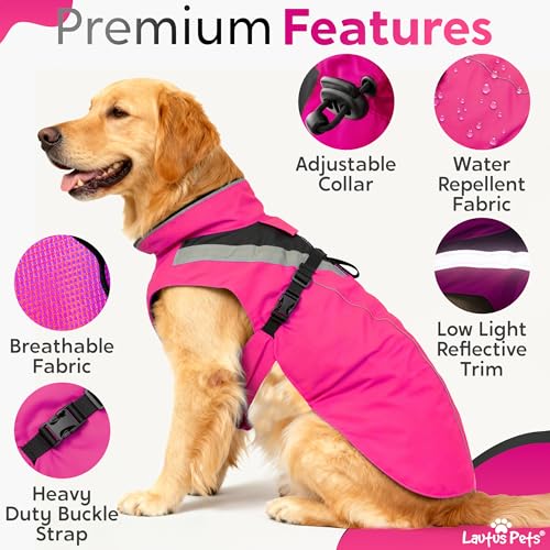Dog Clothes Dog Raincoat (Pink / Small)