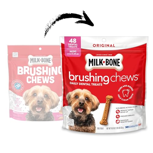 Brushing Chews Mini Daily Dental Dog Treats (48 Count (Pack of 1))