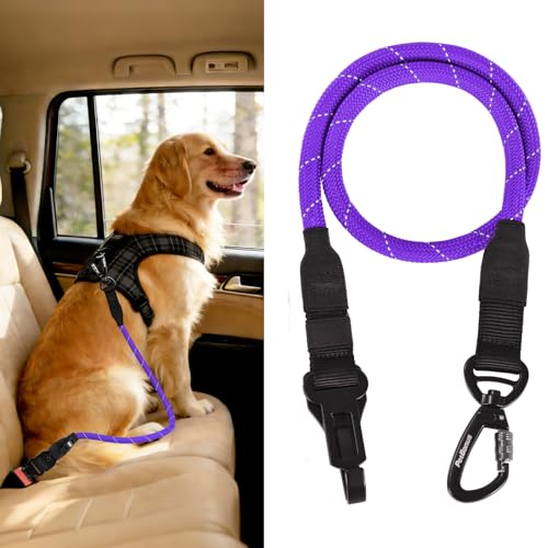 Dog Seat Belt for Car (Purple / 1 Pack)