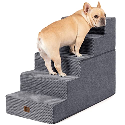 Dog Stairs for High Bed 22.5" H (Grey / Standard 15.7" x 30" x 22.5")