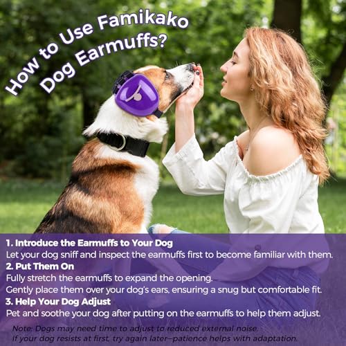 Dog Ear Muffs for Noise Protection (Purple / Large)