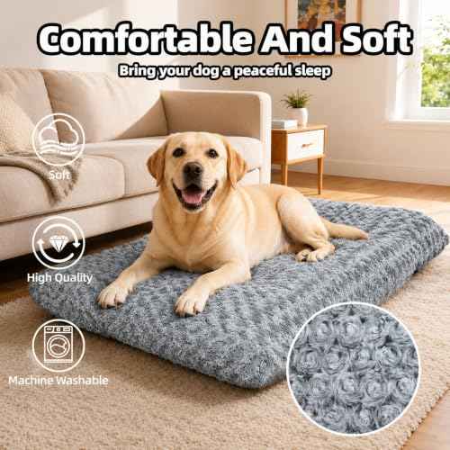 Extra Large Dog Bed (Dark Grey / 47"L x 31"W x 4"Th)