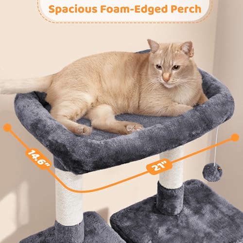 54in Cat Tree Tower for Large Cats (Dark Gray / 54in)