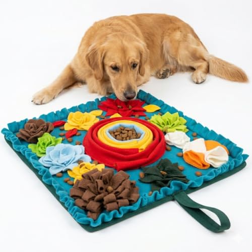 Dog Snuffle Feeding Mat (Large Colorful - Flower Design)