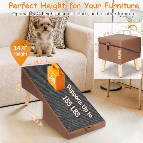 Ottoman Dog Ramp for Couch (Brown)