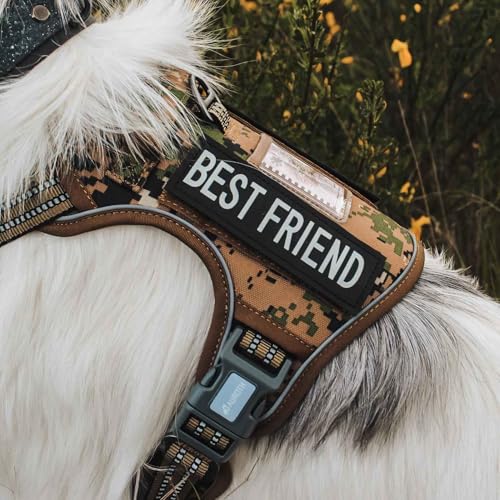 Dog Harness for Small Medium Dogs (Camo - Woodland Camo / S(Neck:14-21",Chest:20-31"),18-35 lbs)