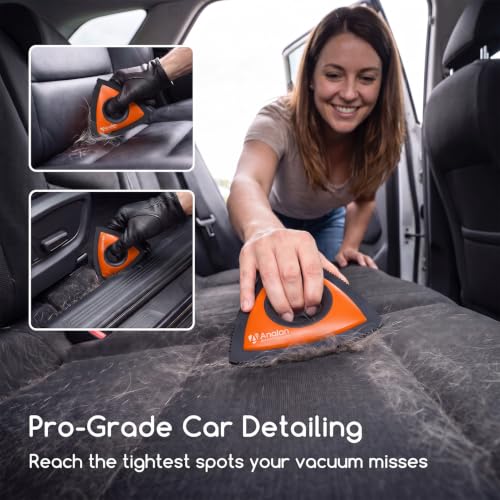 Mini Pet Hair Remover for Car Detailing Dog Hair Tool Brush (Orange)