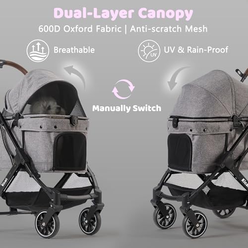 All Terrain Dog Stroller for Small to Medium Dogs (Charcoal Gray)