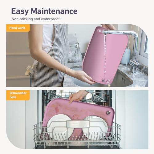 Silicone Pet Feeding Mat with Metal Ring (Pink / 23"L x 15"W)
